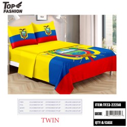 80G TWIN SIZE ECUADOR FLAG 3-PIECE BED SHEET SET 8PC/CS