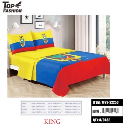 80G KING SIZE ECUADOR FLAG BED SHEET SET OF FOUR 8PC/CS