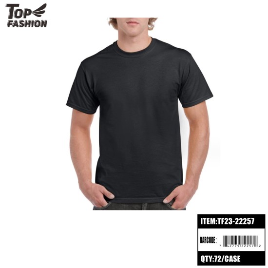 200G BLACK MENS COTTON T-SHIRT (S-XL) 72PC/CS