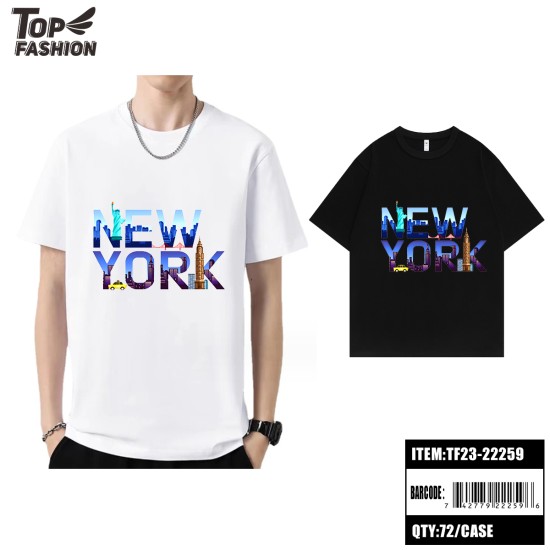 2COLOR MENS PRINTED NEW YORK COTTON T-SHIRT (S-XL) 72PC/CS