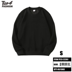 S SIZE 320G BLACK CREW NECK SWEATSHIRT 48PC/CS