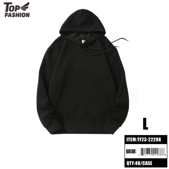 L SIZE BLACK HOODED SWEATSHIRT 48PC/CS