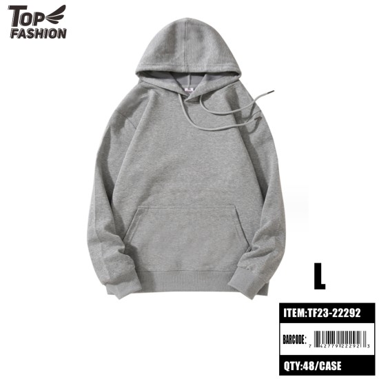 L SIZE LIGHT GRAY HOODED SWEATSHIRT 48PC/CS