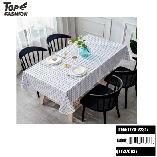 WHITE CHECKERED PVC TABLECLOTH 22Y/ROLL 44Y/CS