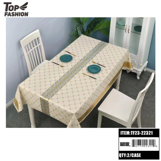 BEIGE SQUARE PVC TABLECLOTH 22Y/ROLL 44Y/CS