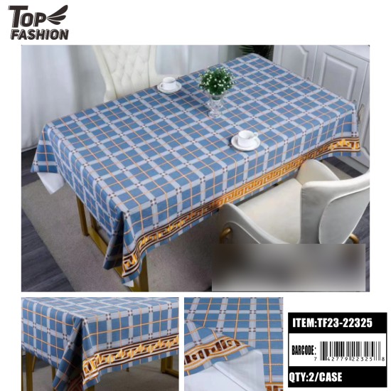 BLUE SQUARE PVC TABLECLOTH 22Y/RL 44Y/CS