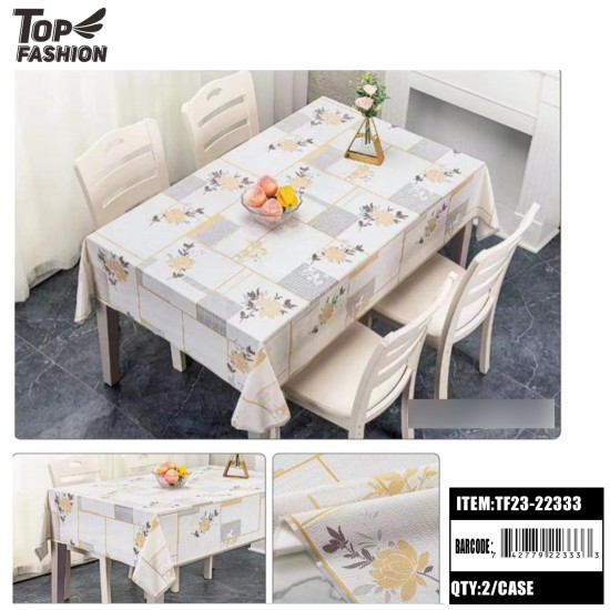 WHITE PLAID PVC TABLECLOTH 22Y/RL 44Y/CS