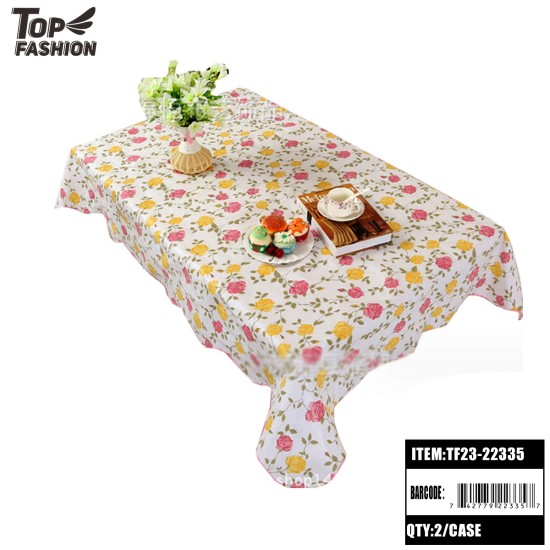 RED FLOWER + CHRYSANTHEMUM PVC TABLECLOTH 22Y/RL 44Y/CS