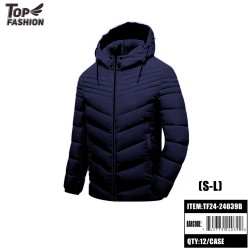 MENS NAVY BLUE HOODED DOWN JACKET(S-L) 12PC/CS