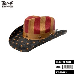 AMERICAN PAPER COWBOY HAT 24PC/CS