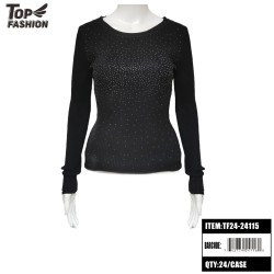 BLACCK LOW-NECK DIAMOND SWEATER 24PC/CS