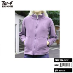 WOMENS PURPLE LONG-SLEEVED FLEECE JACKET 24PC/CS