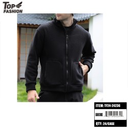 MENS BLACK LONG-SLEEVED FLEECE JACKET 24PC/CS