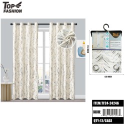 WHITE HOT STAMPING 84 BLACKOUT CURTAINS 12PC/CS