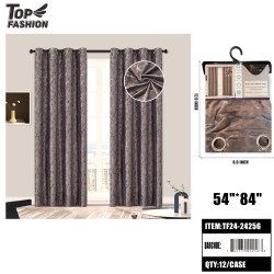 84" GOLD RING BLACKOUT CURTAINS (GRAY) 12PC/CS