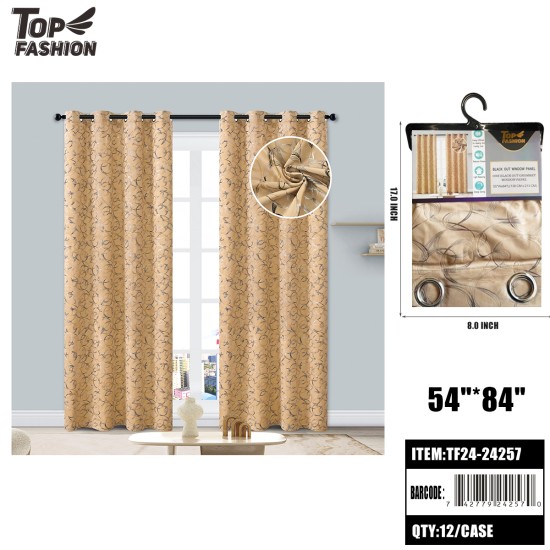 84" GOLD RING BLACKOUT CURTAIN (COFFEE) 12PC/CS