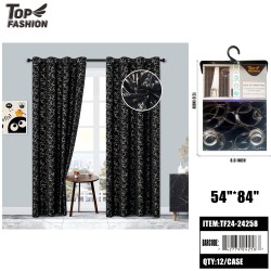 84" GOLD RING BLACKOUT CURTAIN (BLACK) 12PC/CS