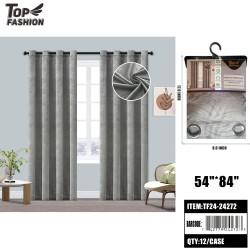 84 GRASS EMBOSSED BLACKOUT CURTAINS (GRAY) 12PC/CS