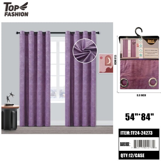 84 GRASS EMBOSSED BLACKOUT CURTAIN (LAVENDER) 12PC/CS