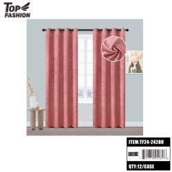 RED PRESSED PEONY 84 BLACKOUT CURTAIN 12PC/CS