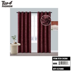 BURGUNDY PEONY 84 BLACKOUT CURTAINS 12PC/CS