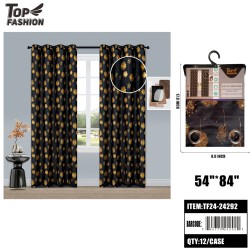 84 GILDED DANDELION CURTAIN (BLACK) 12PC/CS