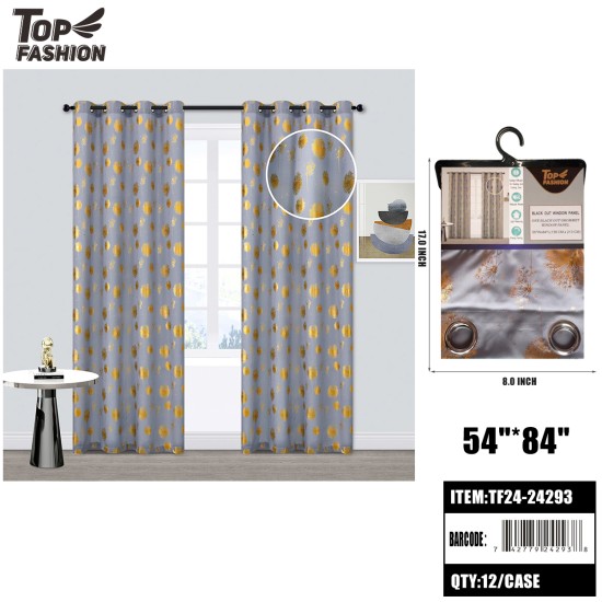 84 GILDED DANDELION CURTAIN (GRAY) 12PC/CS