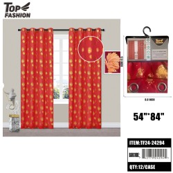 84 GILDED DANDELION CURTAIN (RED) 12PC/CS