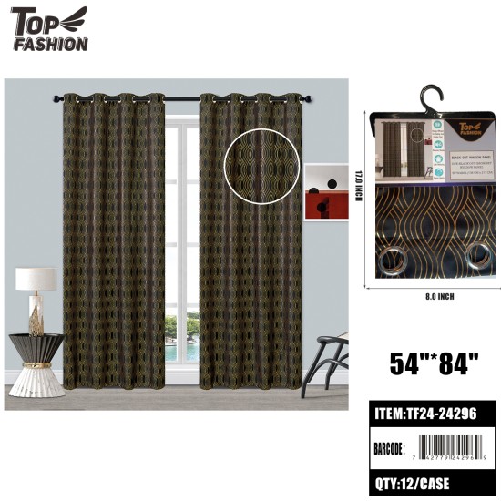 84 GOLD-STAMPED CURTAIN (BLACK) 12PC/CS