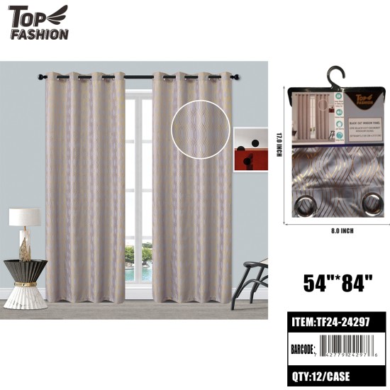 84 GILDED LINE CURTAIN (GRAY) 12PC/CS