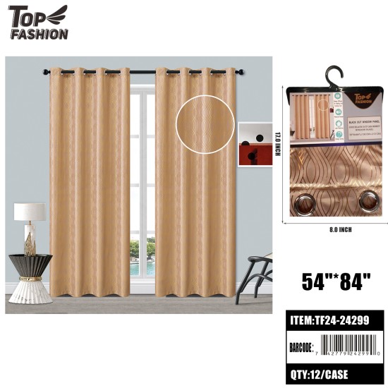 84 GOLD-STAMPED CURTAINS (COFFEE) 12PC/CS