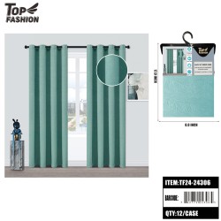 JACQUARD (GREEN) 84" BLACKOUT CURTAINS 12PC/CS