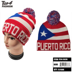 PUERTO RICO FLAG KNITTED HAT 72PC/CS