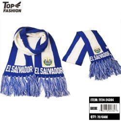 EL SALVADOR FLAG KNITTED SCARF 72PC/CS