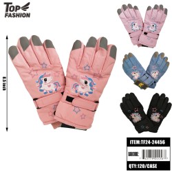 CHILDRENS 4-COLOR ELASTICATED VENT SKI GLOVES 120PC/CS