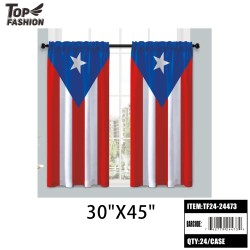 PUERTO RICO FLAG 2PC KITCHEN CURTAIN 24PC/CS