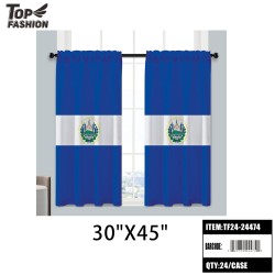 EL SALVADOR FLAG 2PC KITCHEN CURTAIN 24PC/CS