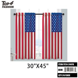 AMERICAN FLAG 2PC KITCHEN CURTAIN 24PC/CS