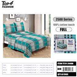 80G FULL SIZE SIMPLE PLAID BED SHEET 4PCS SET 8PC/CS