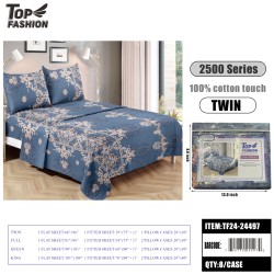 80G TWIN SIZE EUROPEAN FLORAL BED SHEET 3PCS SET 8PC/SC