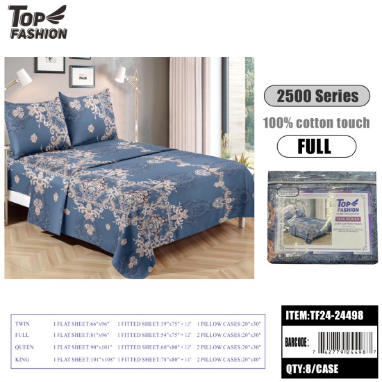 80G FULL SIZE EUROPEAN FLORAL BED SHEET 4PCS SET 8PC/CS