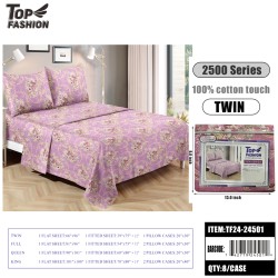 80G TWIN SIZE EUROPEAN FLORAL BED SHEET 3PCS SET 8PC/CS