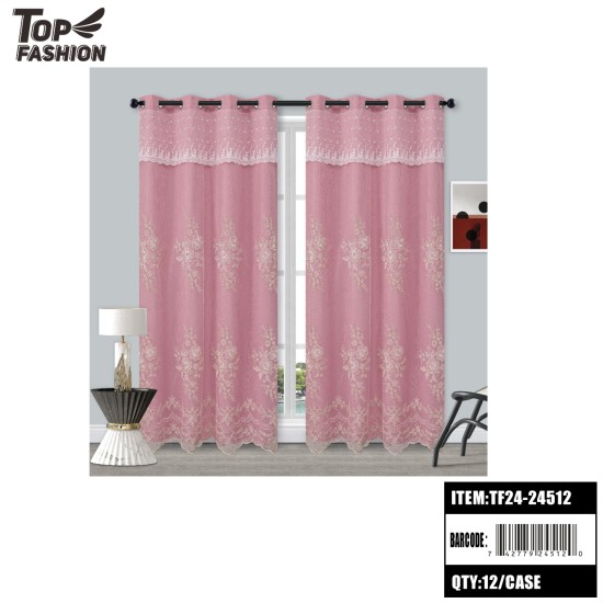 54"*84" EUROPEAN FLORAL (PINK) BLACKOUT CURTAINS 12PC/CS