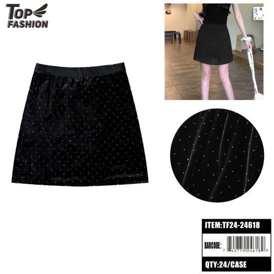 HOT DIAMOND THREE-QUARTER SKIRT (BLACK) 24PC/CS