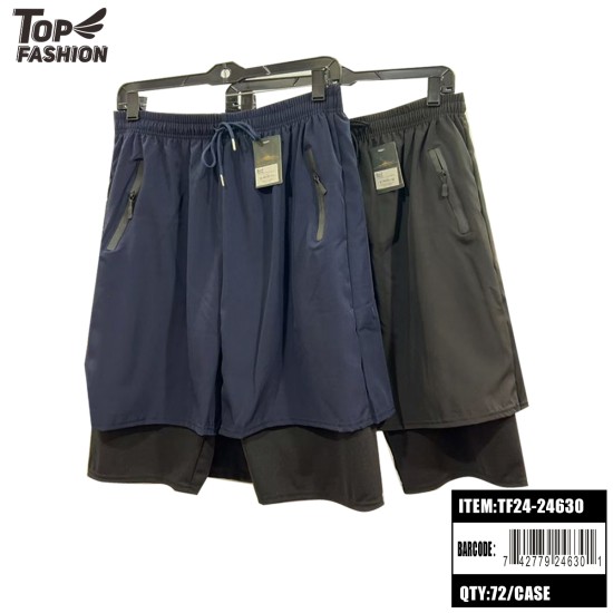MENS 2-COLOR DOUBLE-LAYER QUICK-DRYING FABRIC SHORTS 48PC/CS