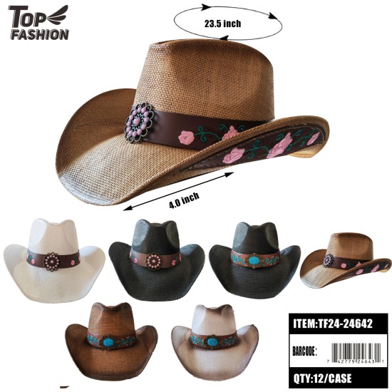 MIXED 3 COLORS 2 STYLES COWBOY HAT 12PC/CS