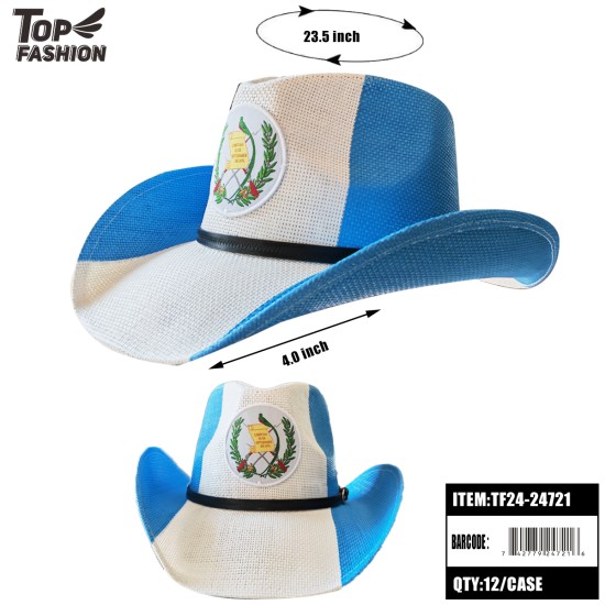 GUATEMALA PAPER CLOTH COWBOY HAT 12PC/CS