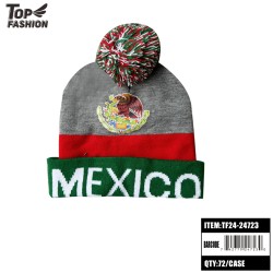 MEXICAN FLAG KNITTED HAT 72PC/CS