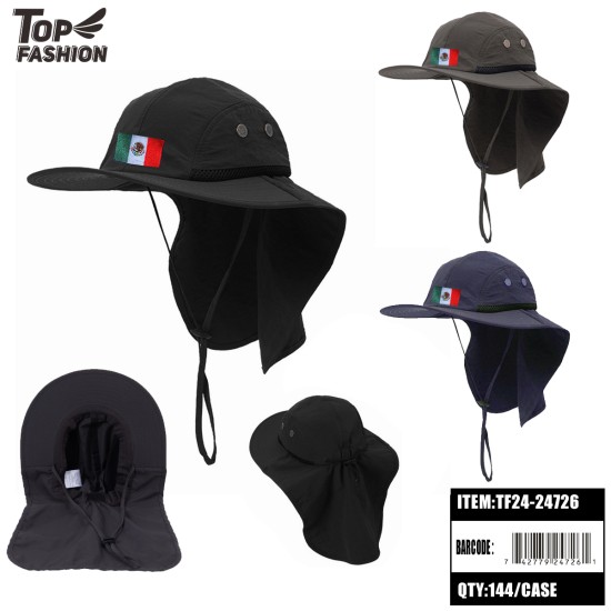 MEXICAN FLAG MIXED 3 COLOR WIDE BRIM CAPE HAT 144PC/CS