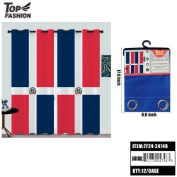 DOMINICAN REPUBLIC FLAG BLACKOUT 84 CURTAINS 12PC/CS